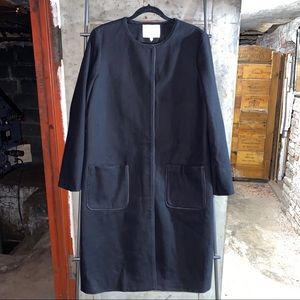 Adam Lippes Black Wool Cashmere Coat
